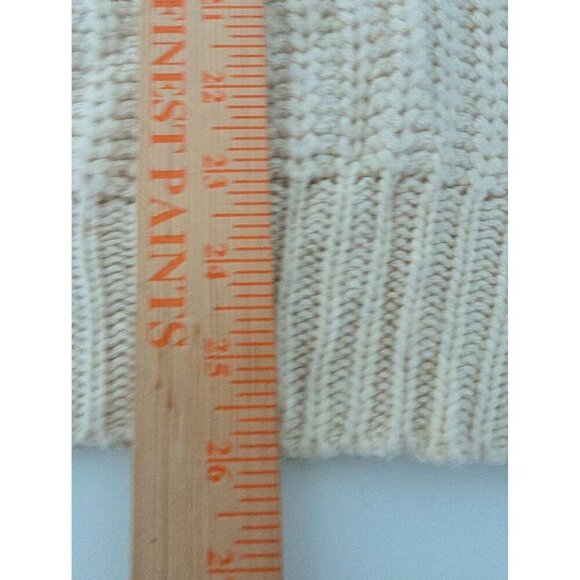 Uniq by Litz Ribbed V Neck Sweater Womens Size Medium/Large Cream Oversized Knit - Picture 11 of 11